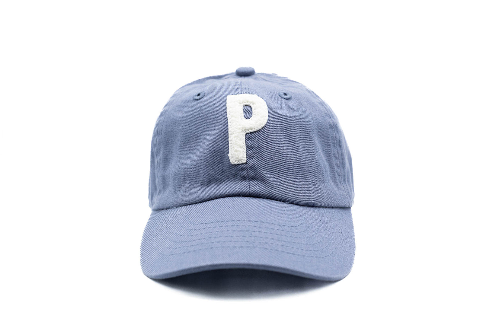 Dusty Blue Hat + White Terry Letter