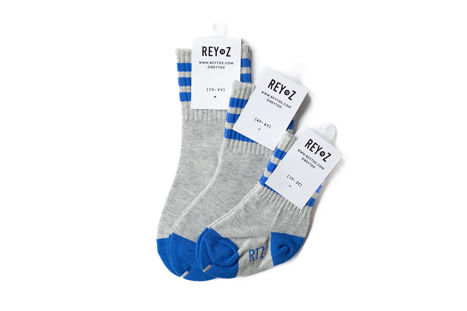 Heather Grey & Blue Stripe Socks