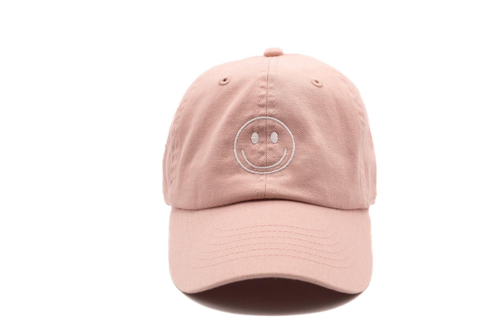Dusty Rose Smiley Face Hat Rey to Z