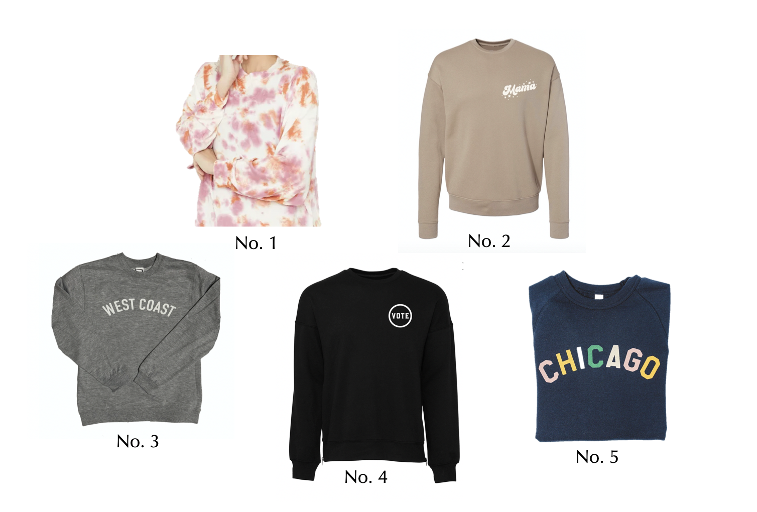 Sweatshirts for Fall - Rey to Z