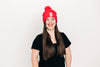 Wild Cherry Letter Pom Pom Hat