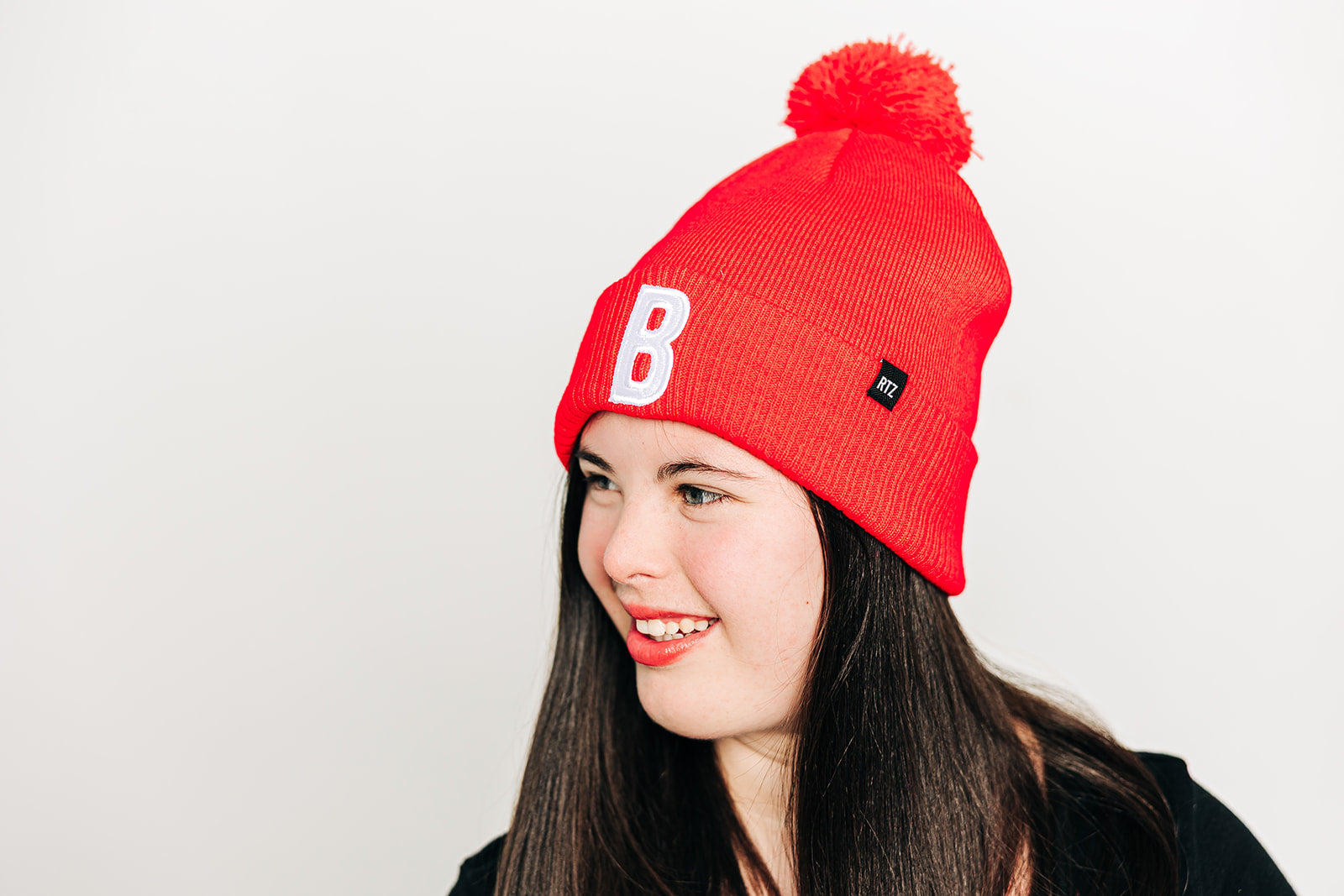 Wild Cherry Letter Pom Pom Hat