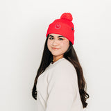 Smiley Pom Pom Hat
