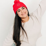Smiley Pom Pom Hat