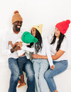Wild Cherry Letter Pom Pom Hat