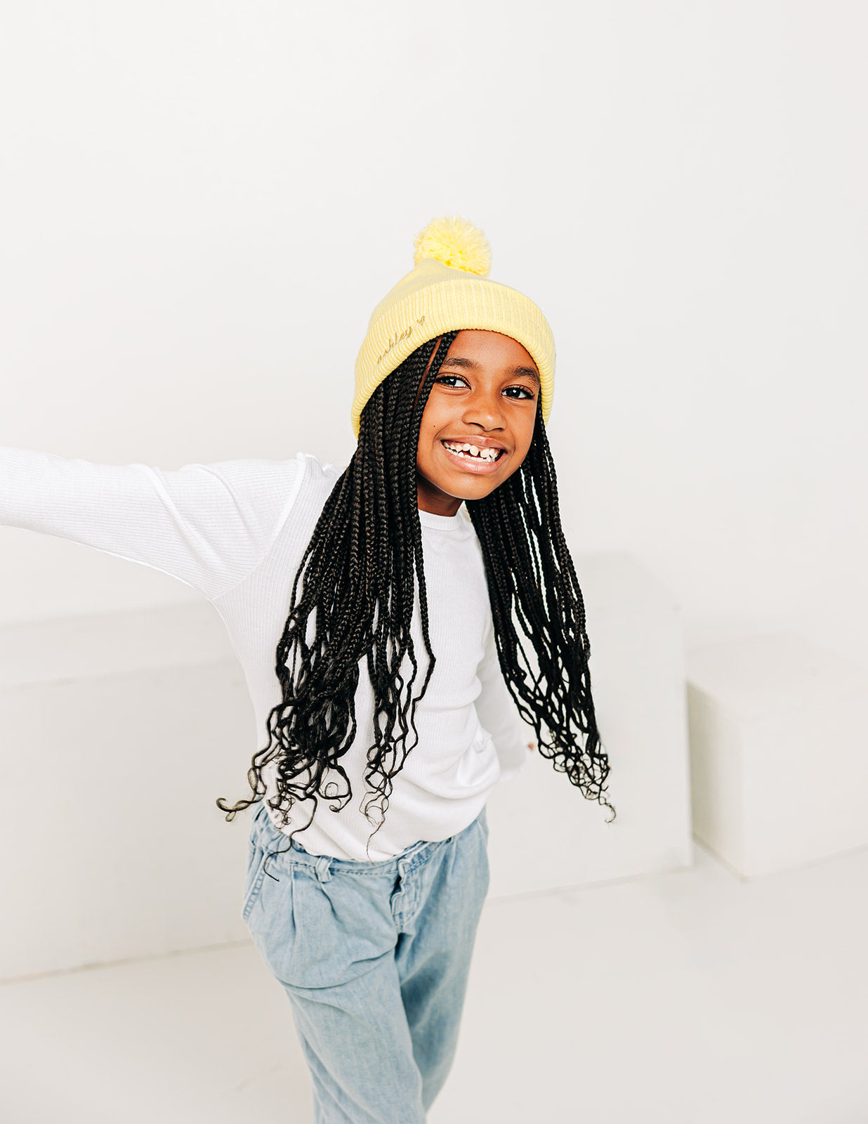 Custom Text Butter Pom Pom Hat