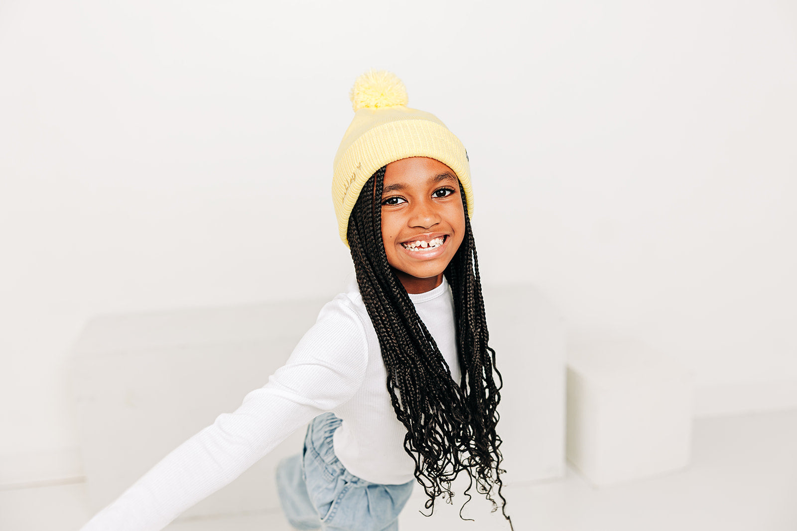 Custom Text Butter Pom Pom Hat