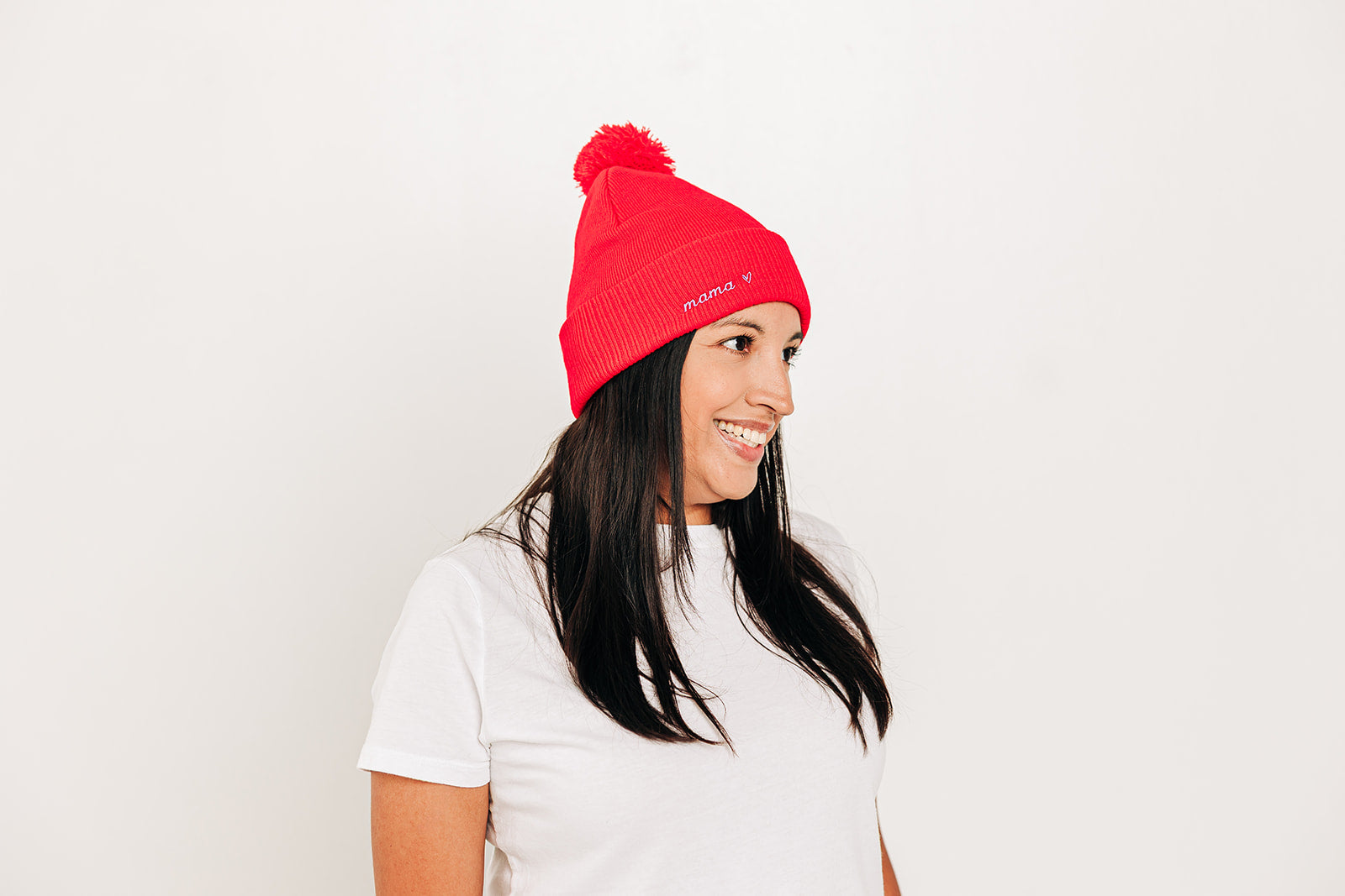 Custom Text Wild Cherry Pom Pom Hat