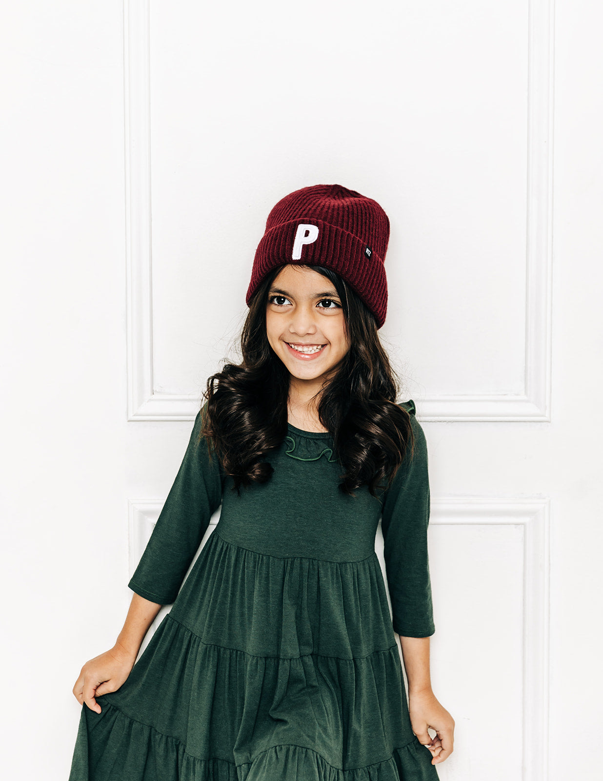 Maroon Letter Beanie
