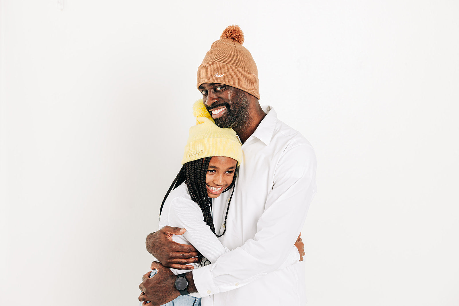 Custom Text Latte Pom Pom Hat