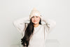 Vanilla Letter Pom Pom Hat
