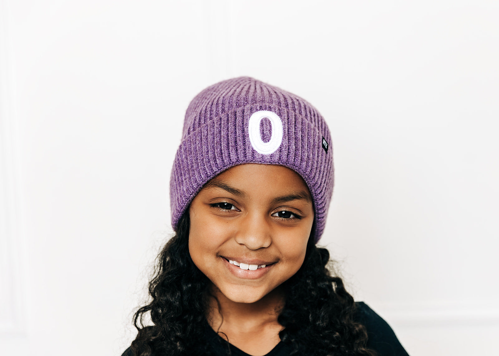 Heather Purple Letter Beanie
