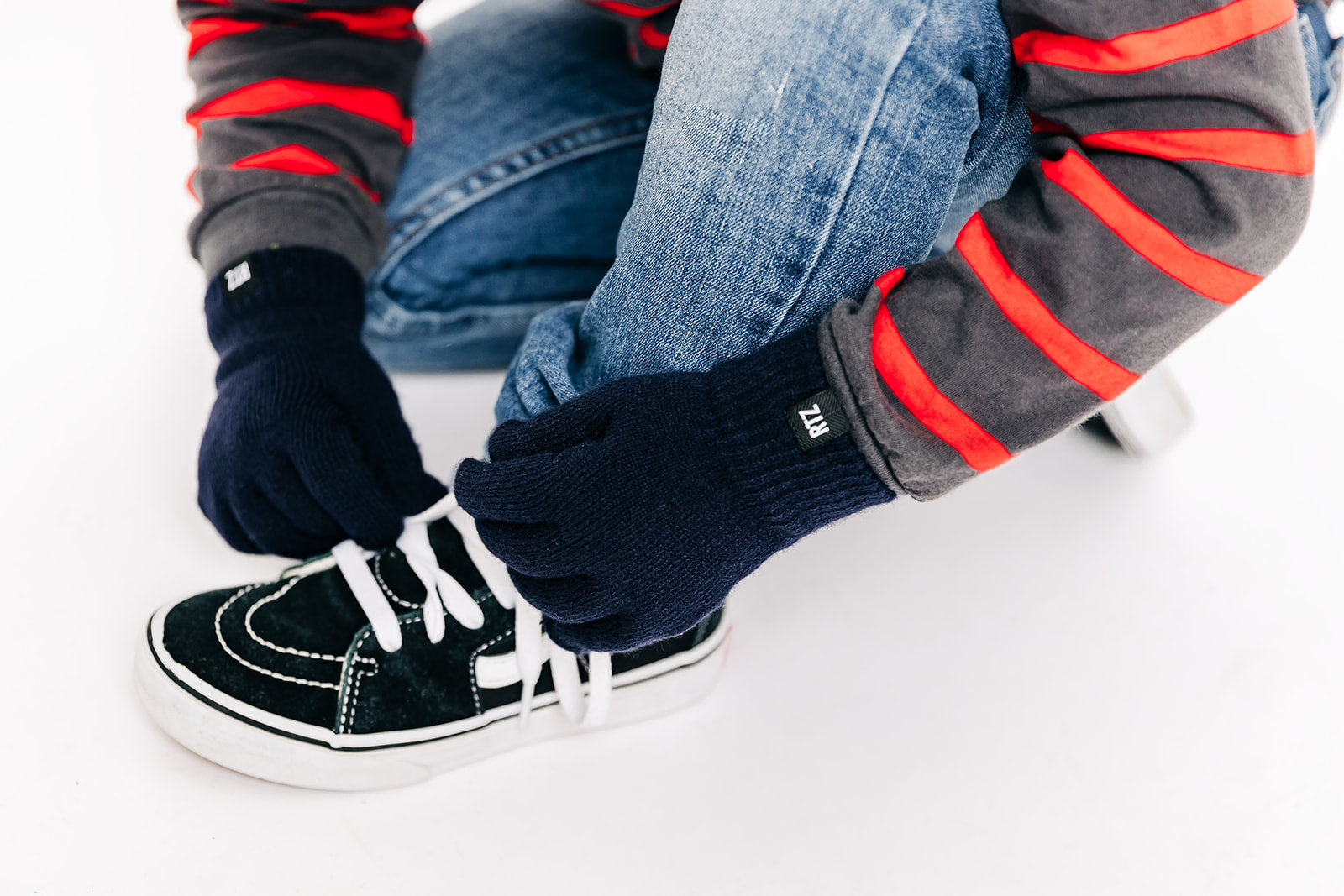 Navy Letter Pom Pom Hat
