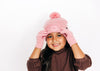 Pink Smiley Pom Pom Hat