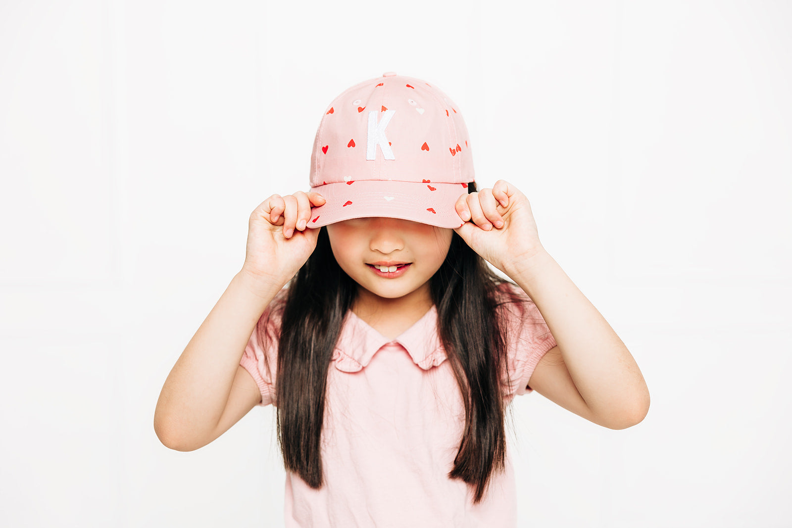 Pink Hearts Letter Baseball Hat