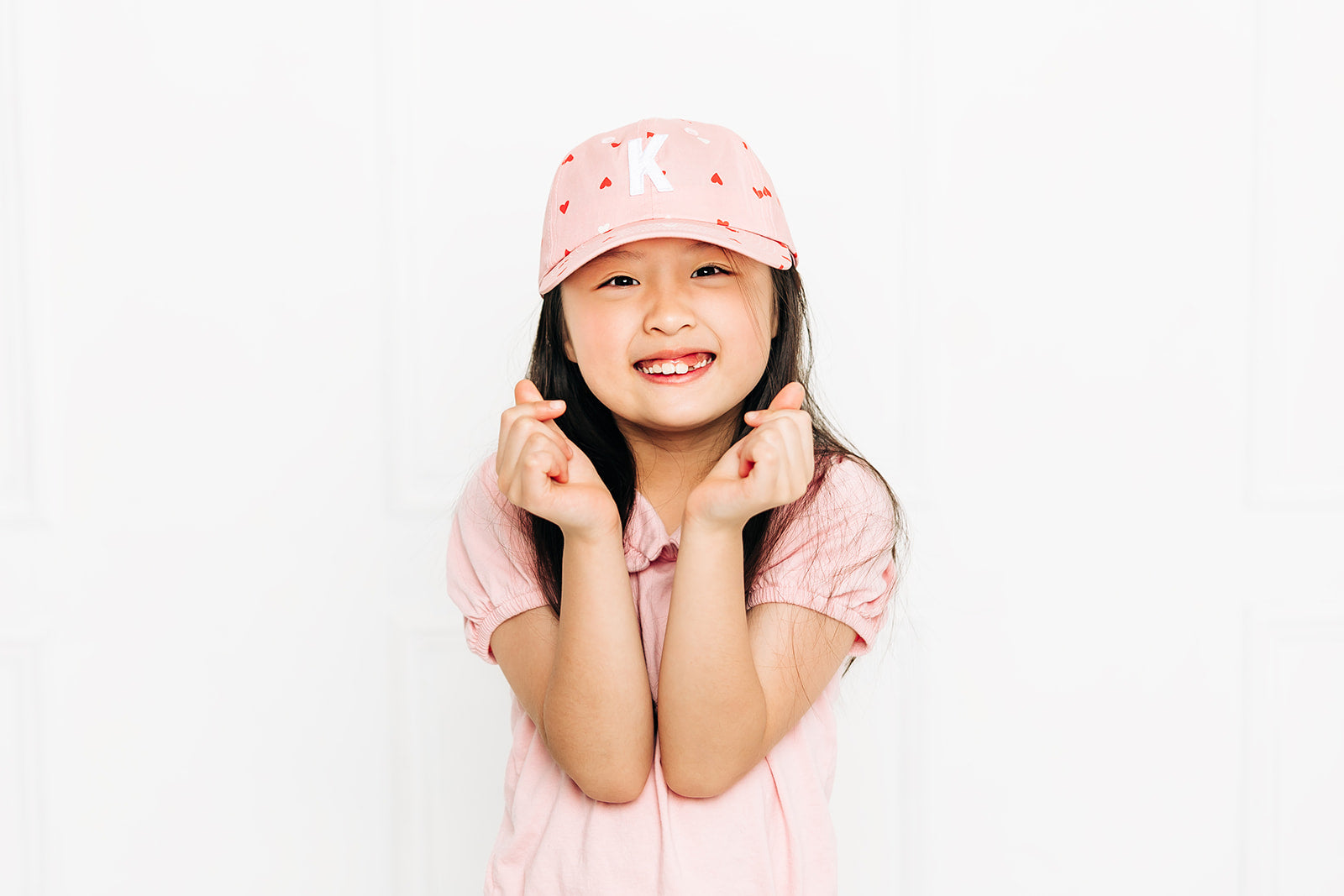 Pink Hearts Letter Baseball Hat