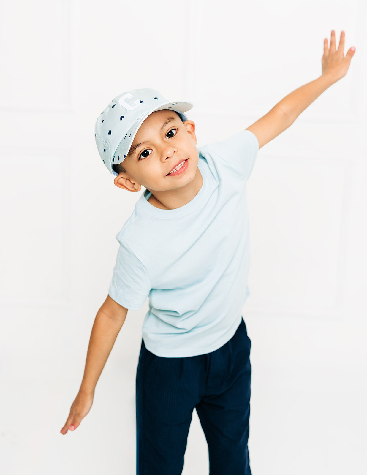 Blue Hearts Letter Baseball Hat