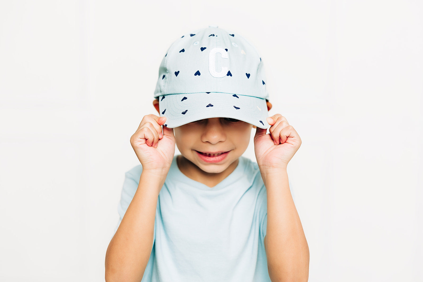 Blue Hearts Letter Baseball Hat