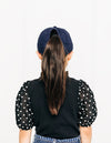 Navy Blue Ponytail Hat