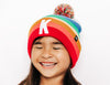 Bright Stripe Pom Pom Hat