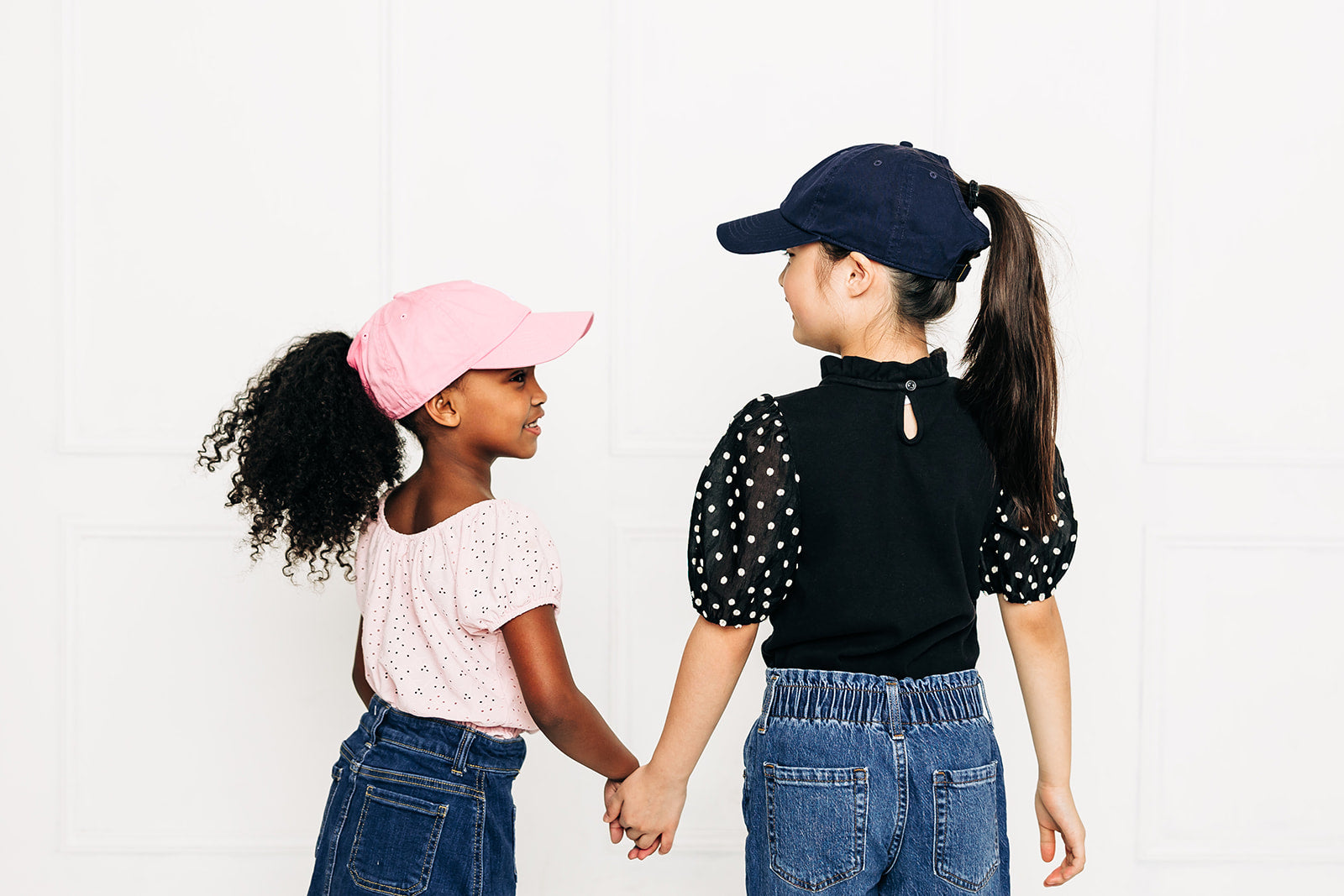 Navy Blue Letter Ponytail Hat