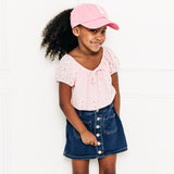 Light Pink Letter Ponytail Hat