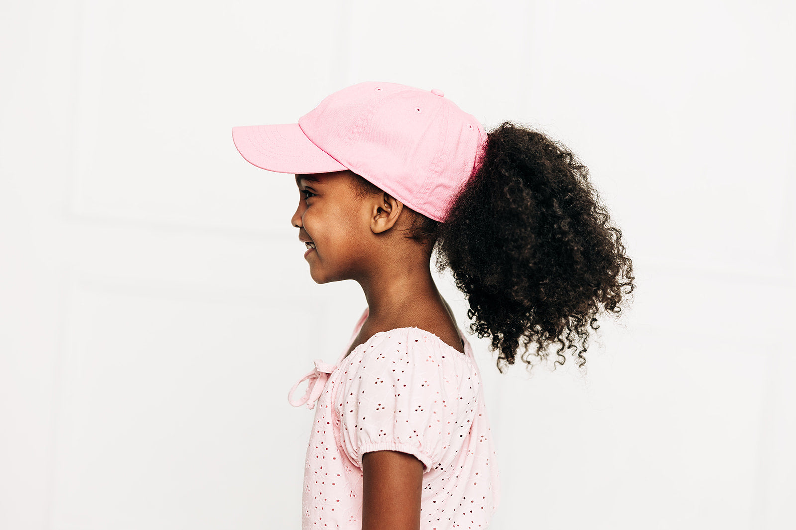 Light Pink Letter Ponytail Hat