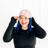 Dusty Rose Letter Athletic Hat