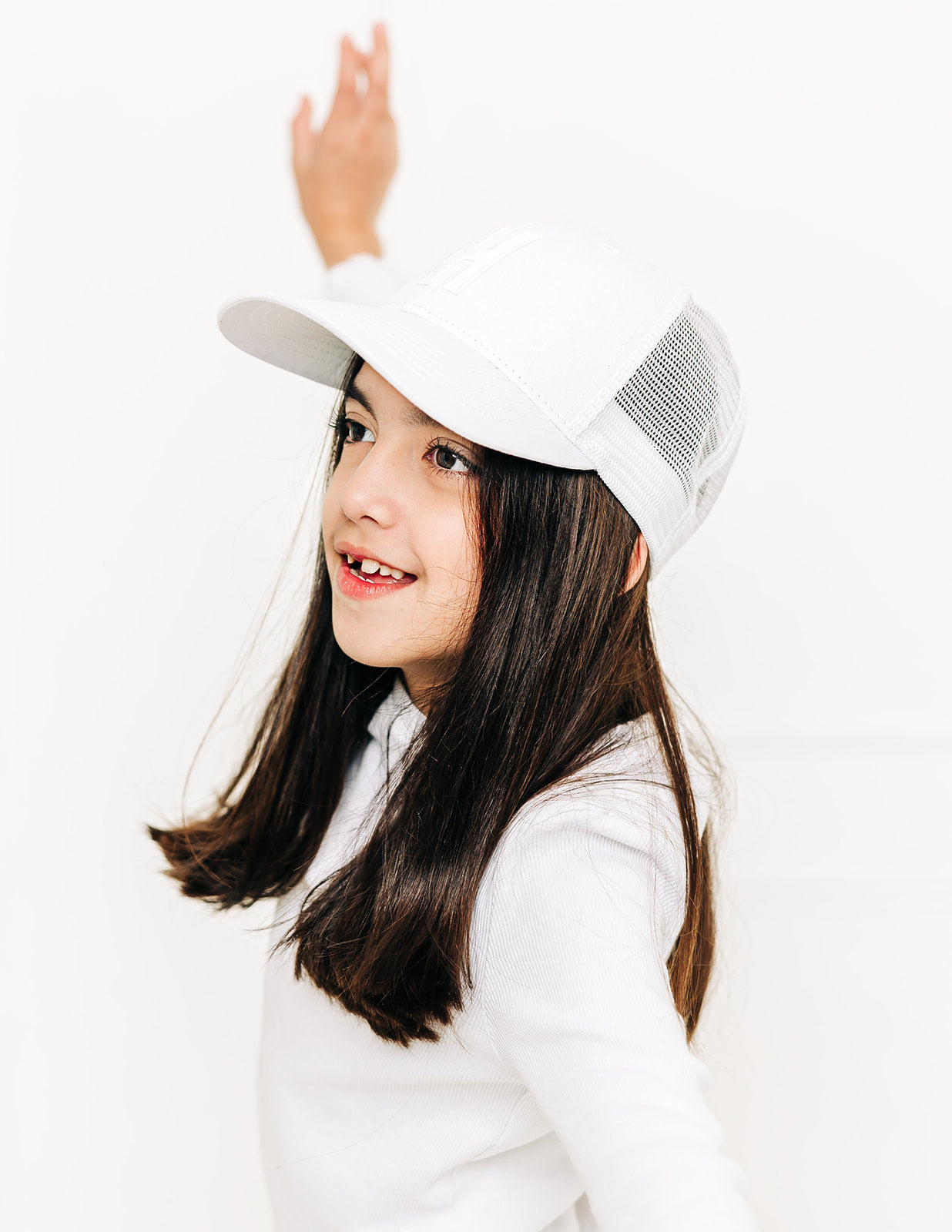 White Letter Snapback Hat