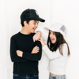 White Letter Snapback Hat