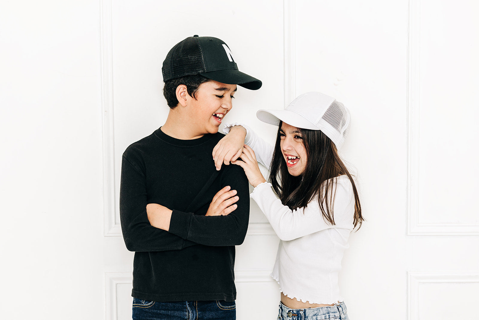 White Letter Snapback Hat