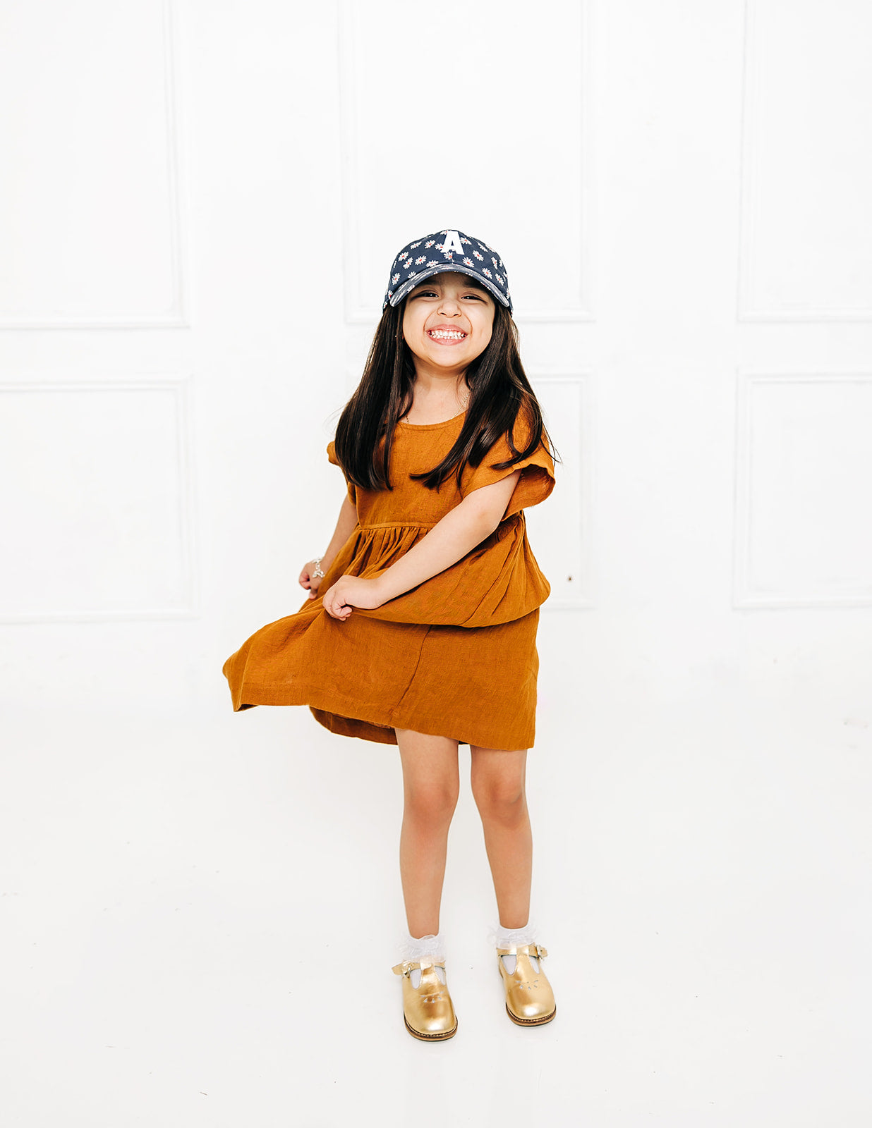 Navy Daisy Does It Letter Baseball Hat