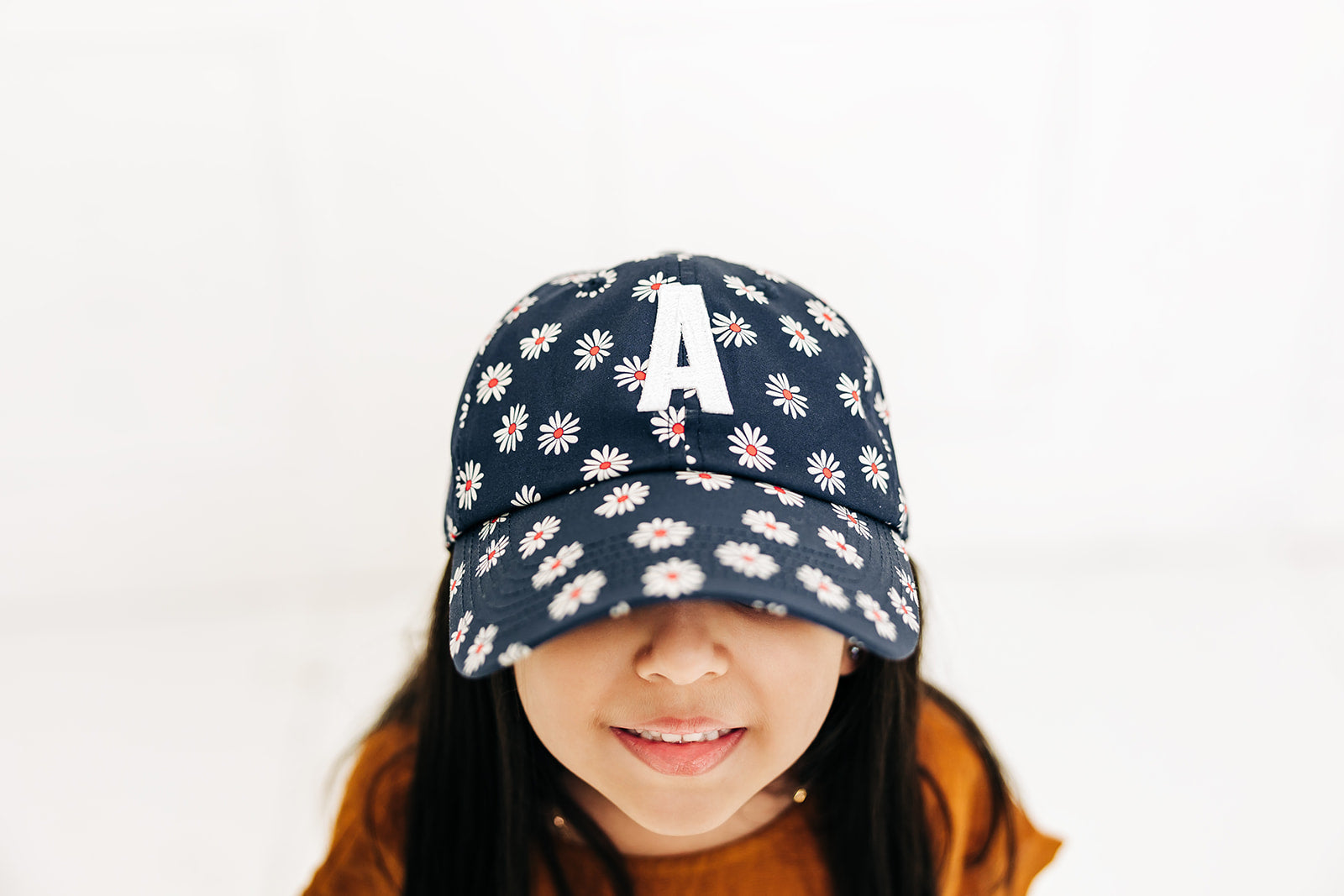 Navy Daisy Does It Letter Baseball Hat