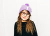 Purple Pom Pom Hat