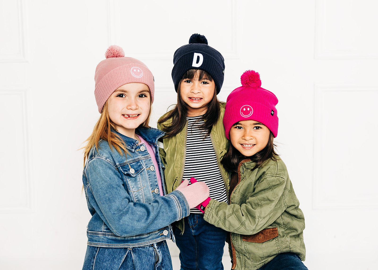 Navy Letter Pom Pom Hat