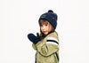 Navy Smiley Pom Pom Hat