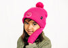 Hot Pink Smiley Pom Pom Hat