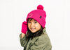 Hot Pink Smiley Pom Pom Hat