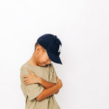 Navy Blue Hat + White Terry Letter