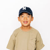 Navy Blue Hat + White Terry Letter