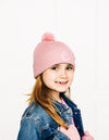 Pink Smiley Pom Pom Hat