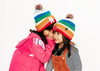 Bright Stripe Pom Pom Hat