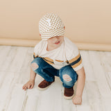 Tan Checker Letter Baseball Hat