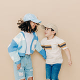 Tan Checker Letter Baseball Hat