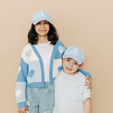 Blue Checker Letter Baseball Hat