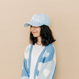 Blue Checker Letter Baseball Hat