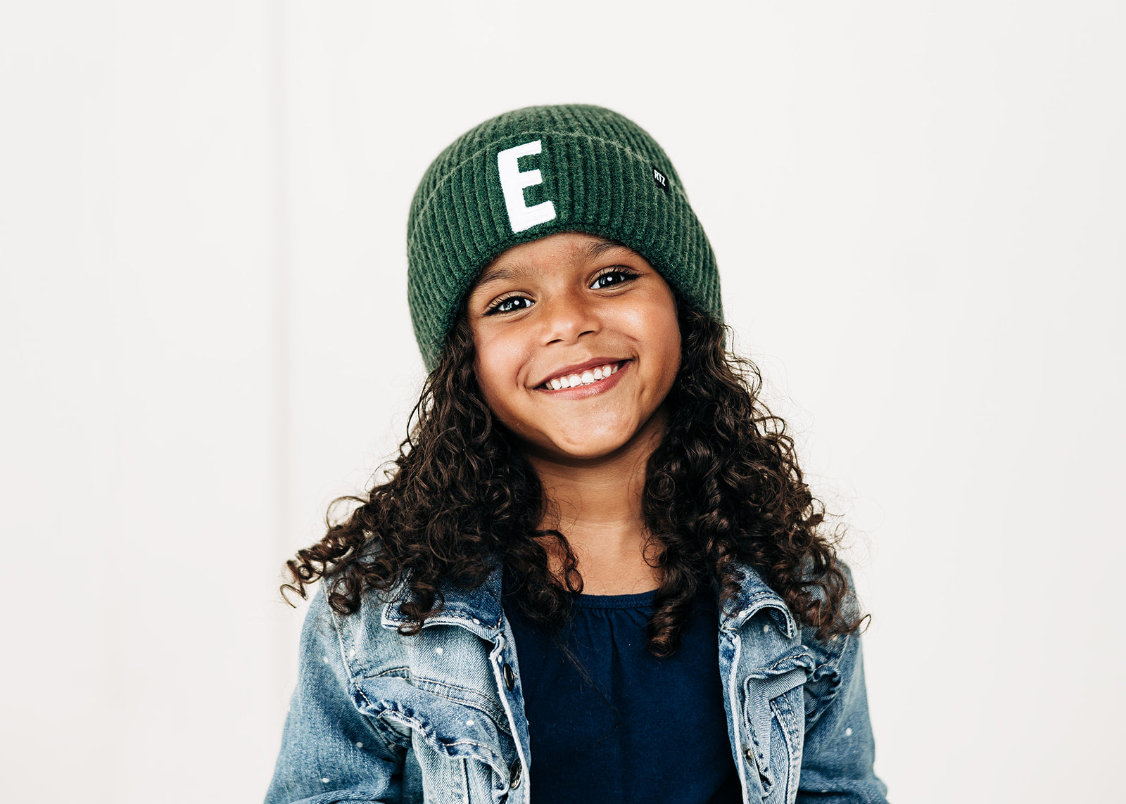 Forest Green Letter Beanie