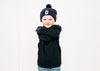 Navy Pom Pom Hat