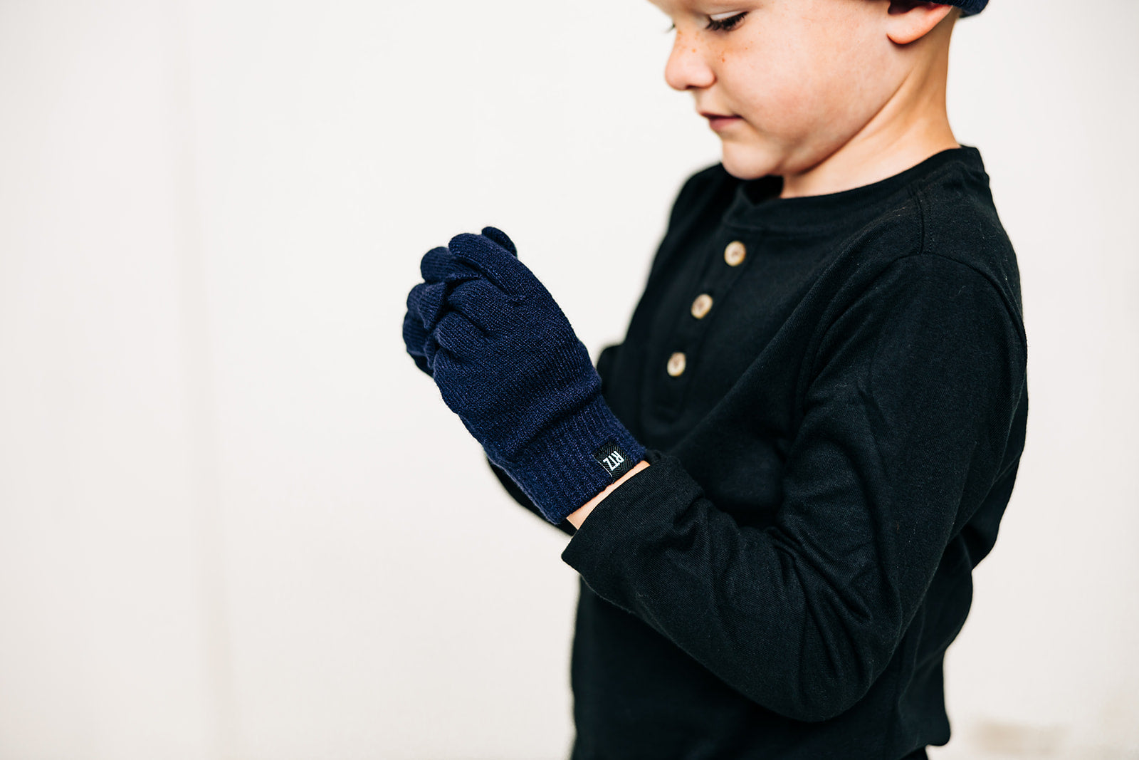 Navy Letter Pom Pom Hat