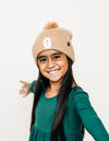 Tan Pom Pom Hat